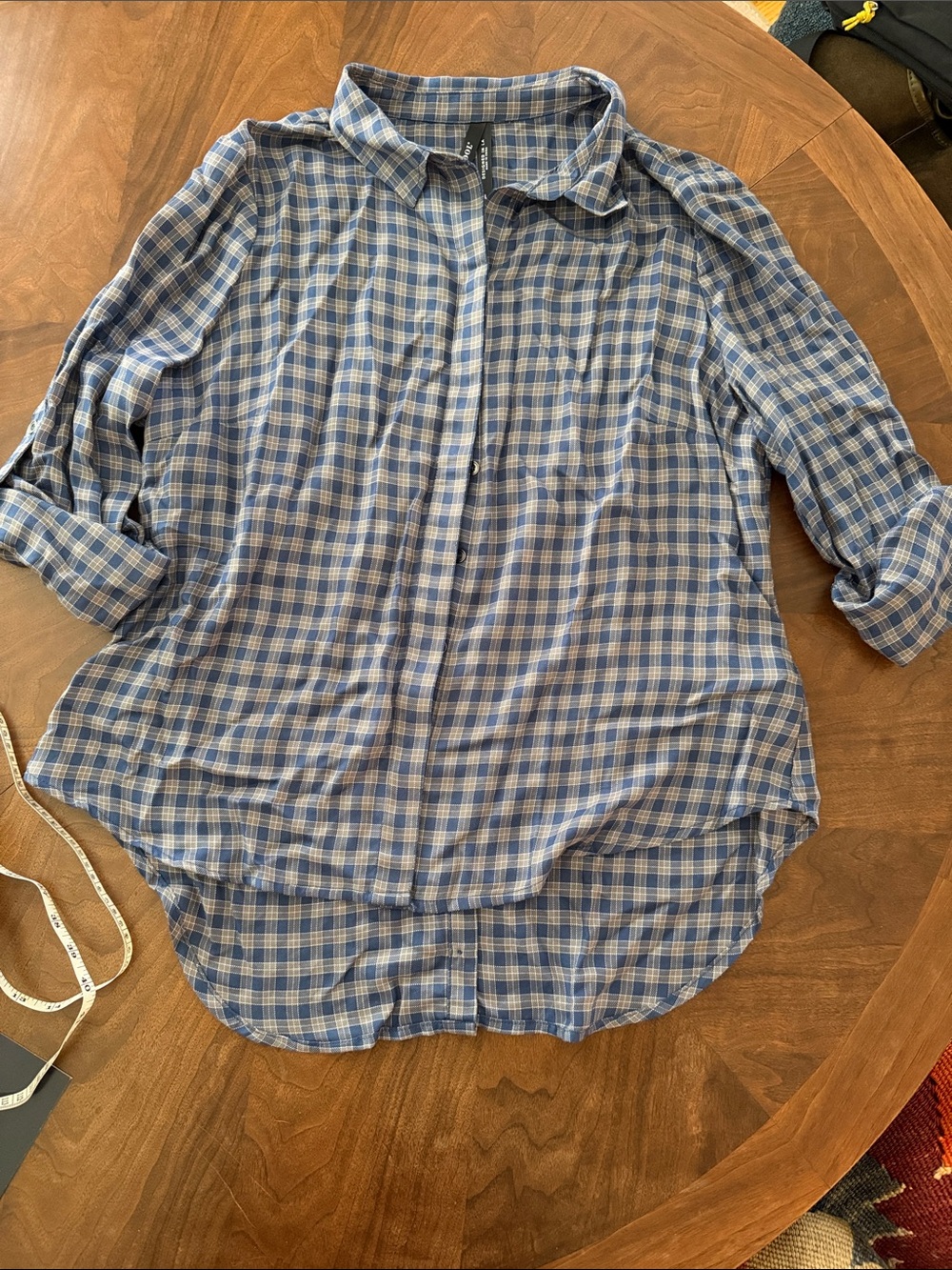 Liverpool Blue Plaid Button-Down Kids Shirt